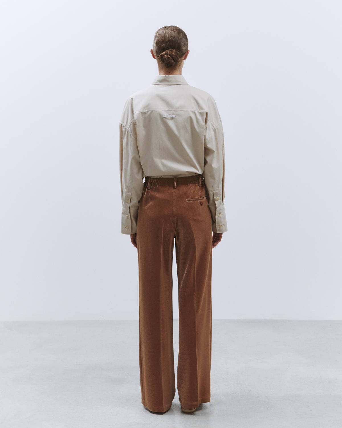GLITTERY TAILORED TROUSERS Copper