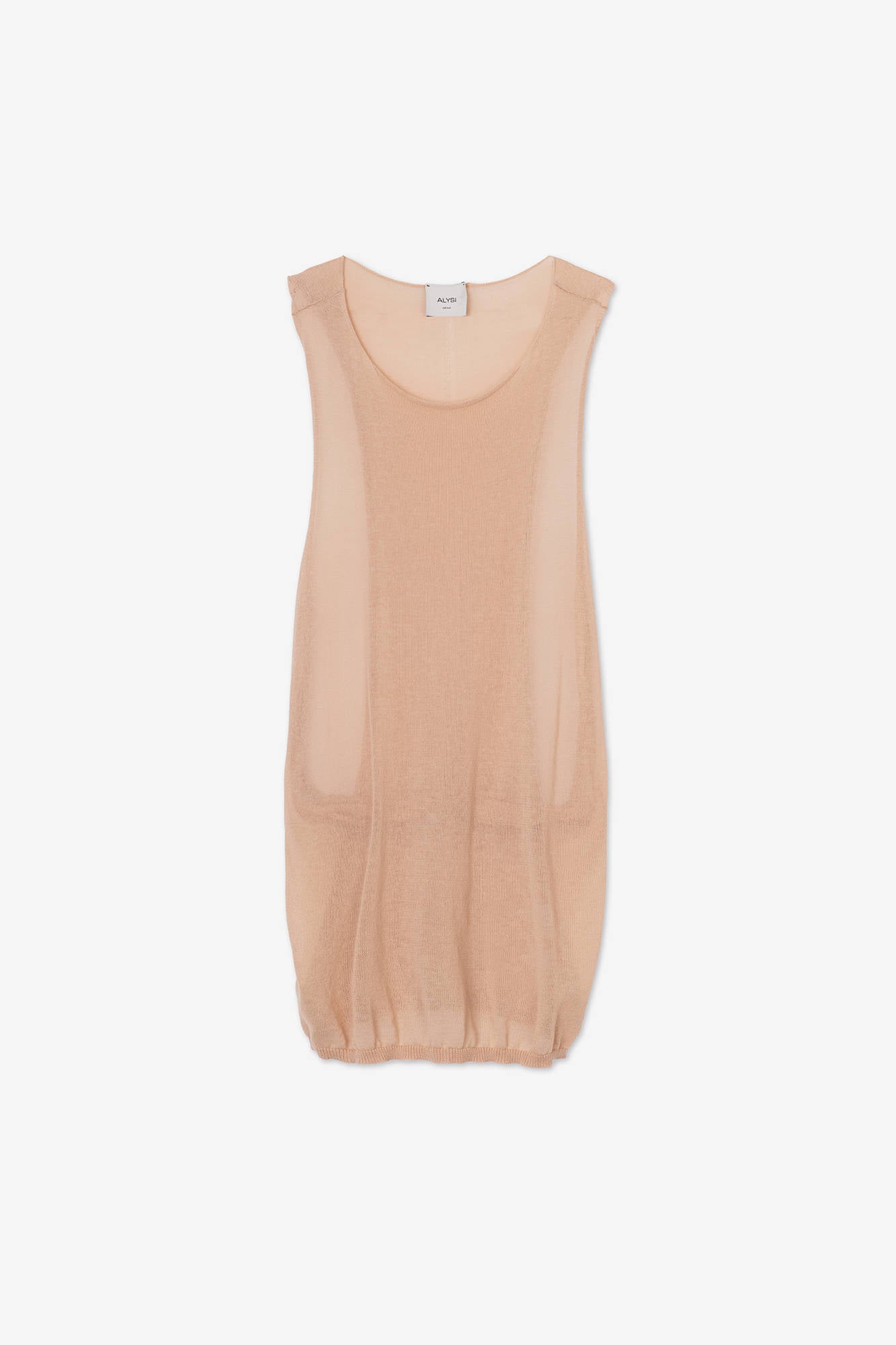 DRAPING TANK TOP IN COTTON CREPE KNITTED PETAL