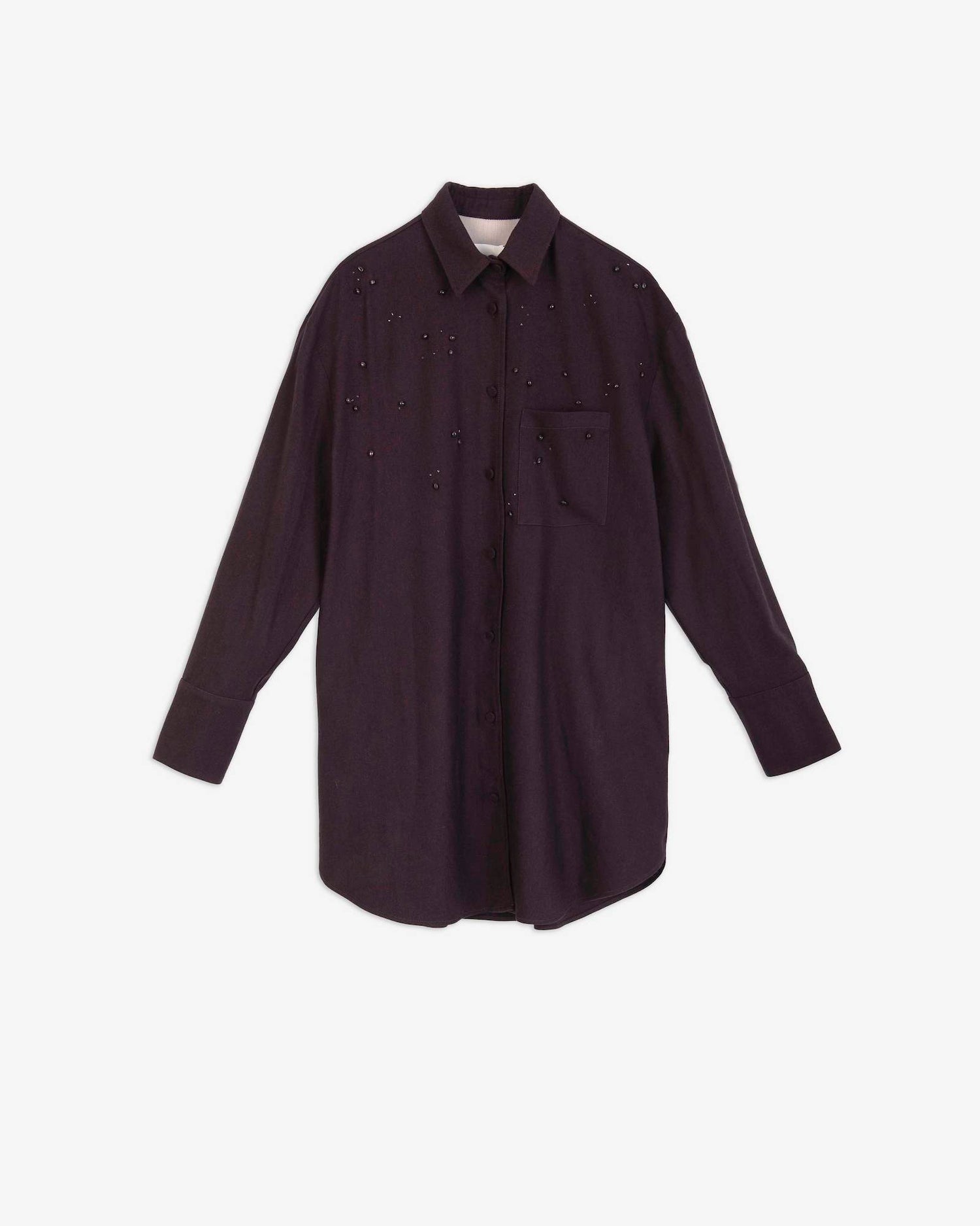 LONG EMBROIDERED FLANNEL SHIRT