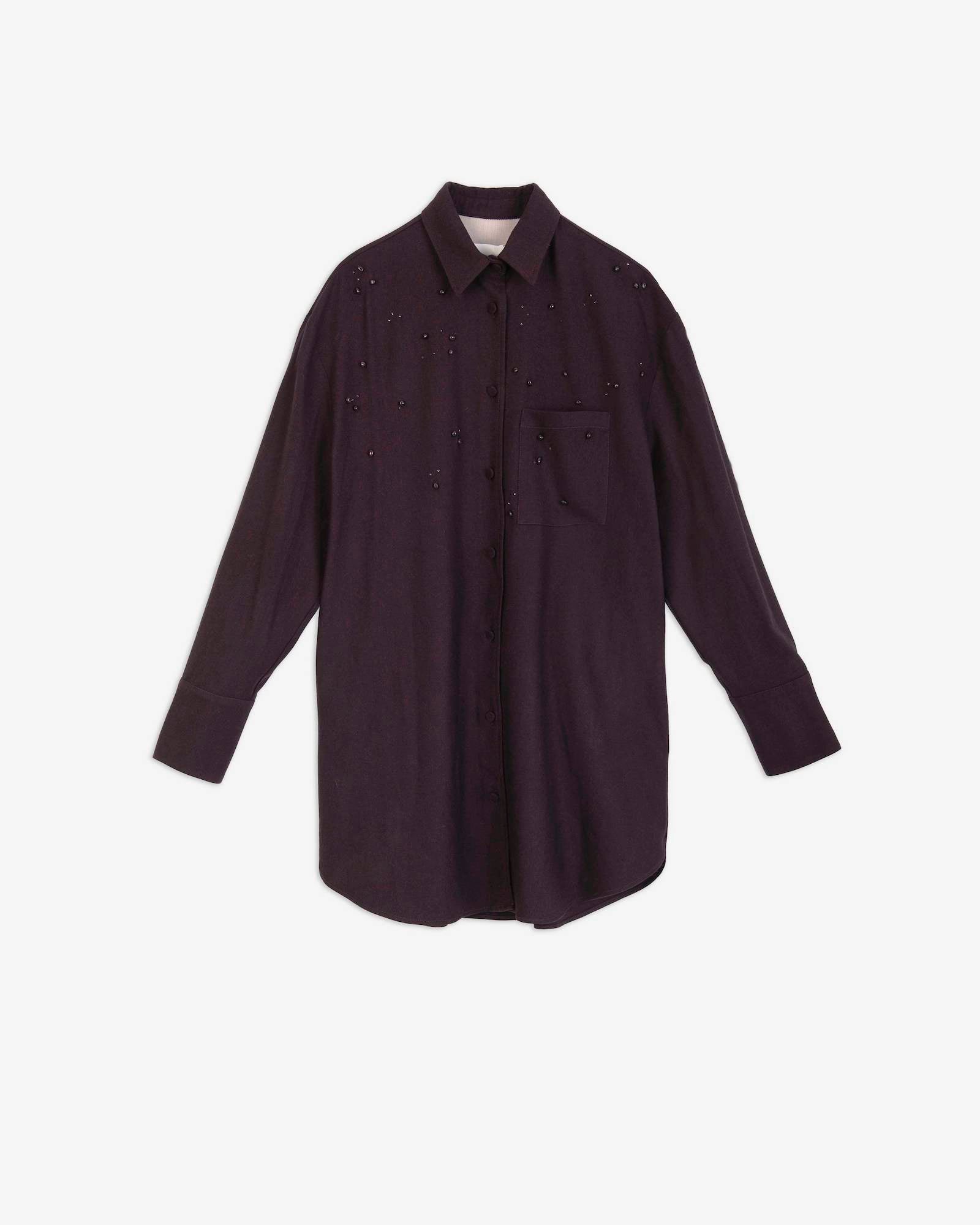 LONG EMBROIDERED FLANNEL SHIRT