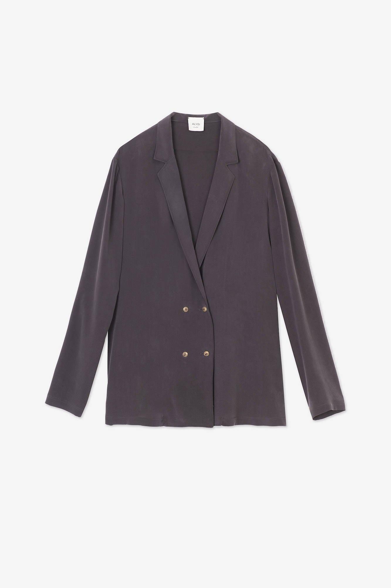 DOUBLE BREASTED SILK CREPE BLAZER