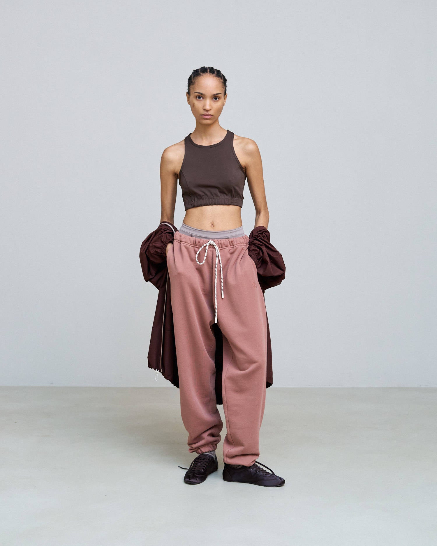 JOGGERS IN SWEATSHIRT WITH EMBROIDERY Blush