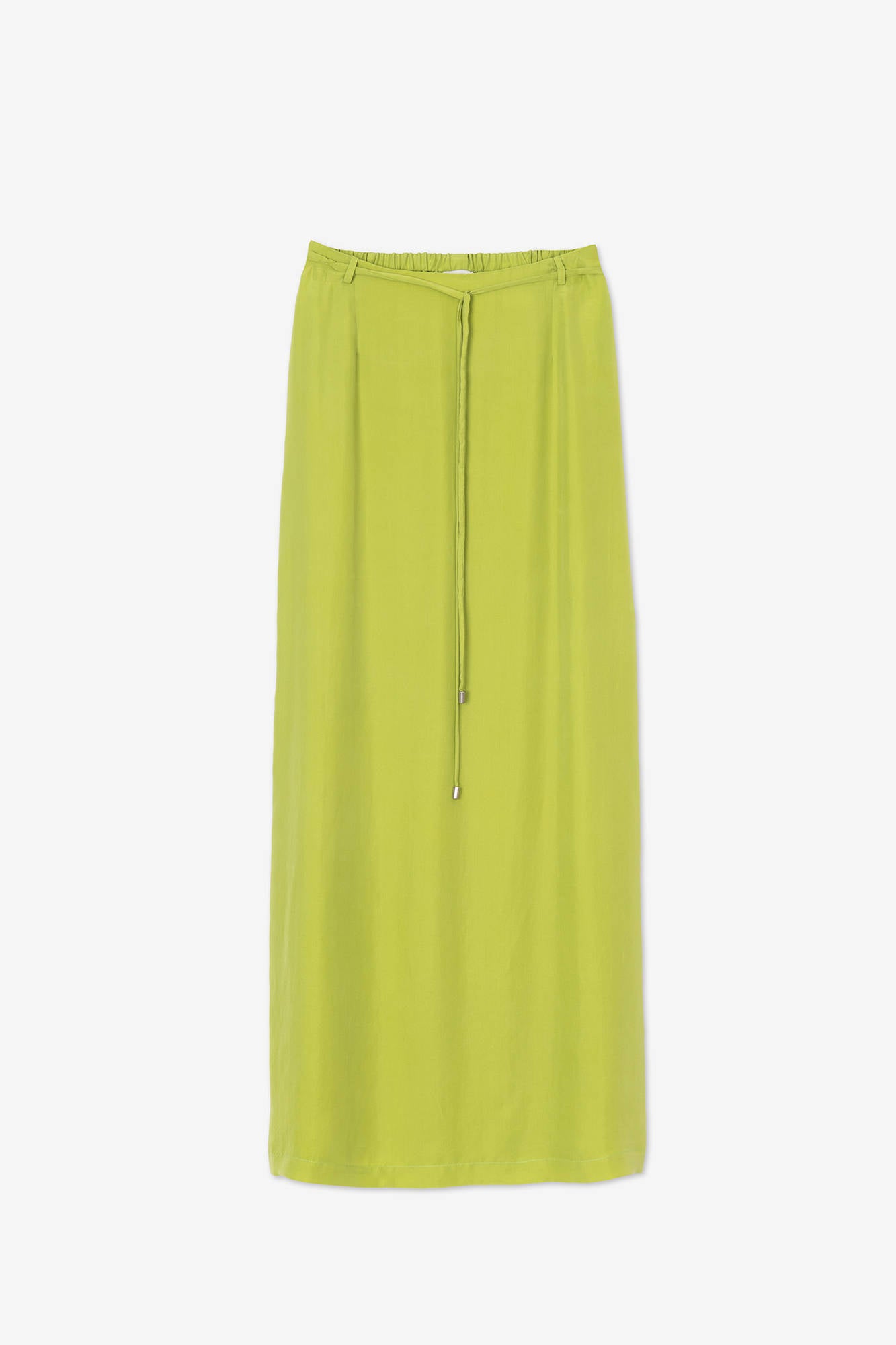 LONG SILK SKIRT Lime