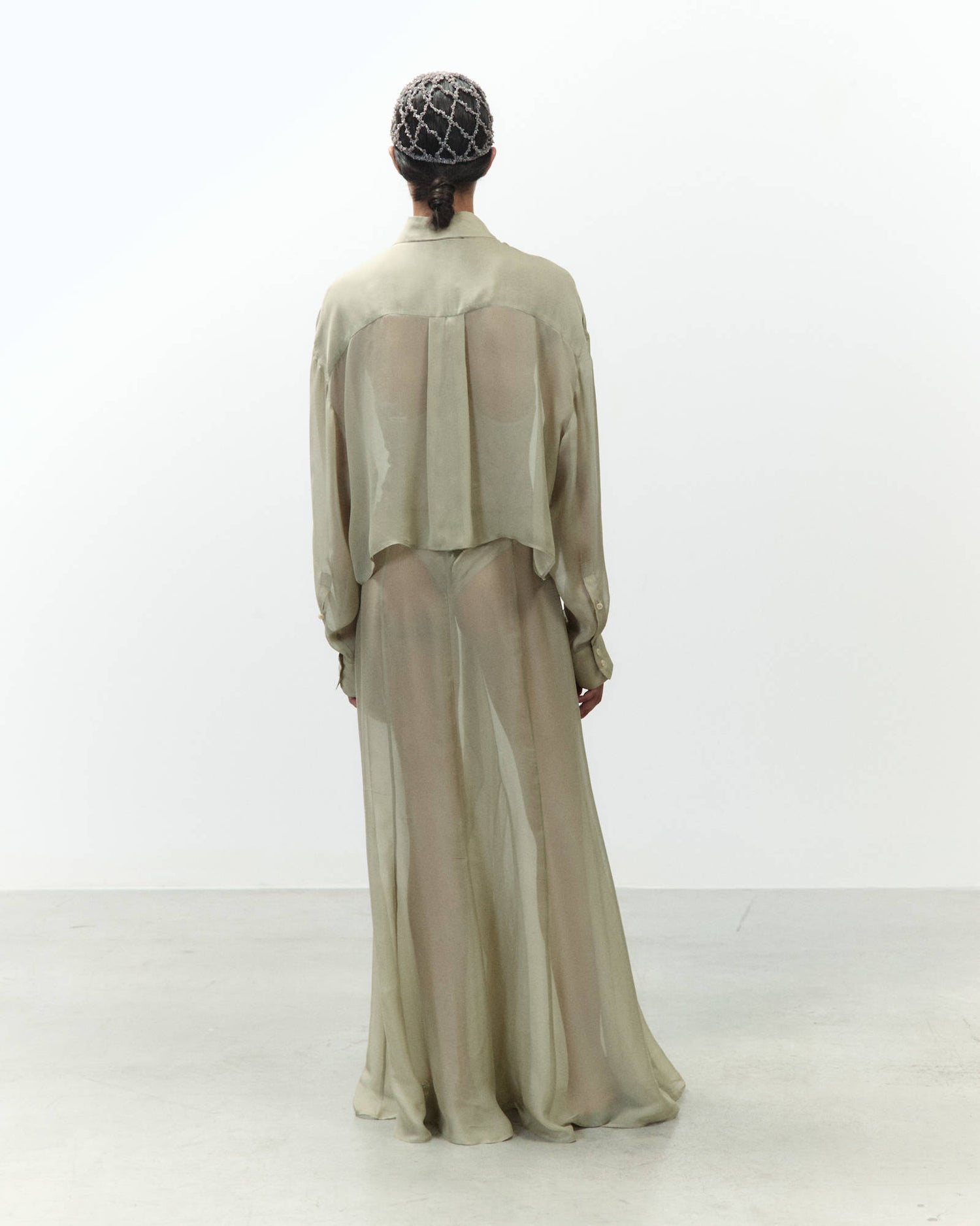 CROPPED CHIFFON SHIRT