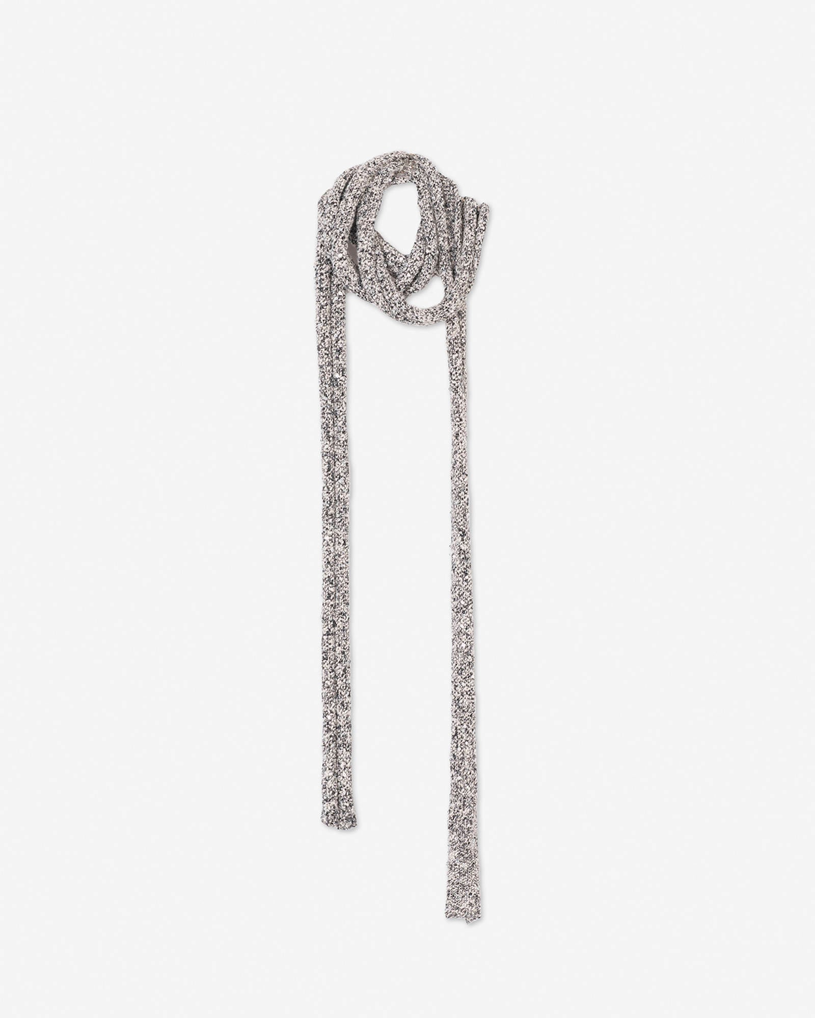 THIN SEQUIN KNIT SCARF Black