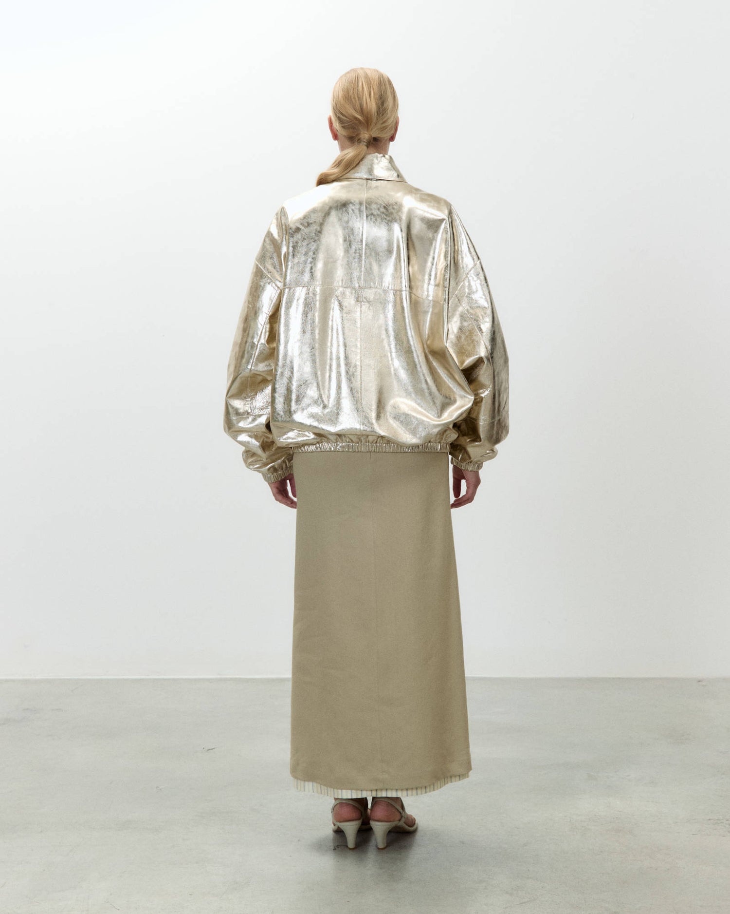 SHINY LEATHER BOMBER